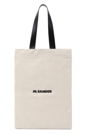 Женский сумка-шопер flat large JIL SANDER белого цвета по цене 41850 руб., арт. JSMR852457-MRB73006 | Фото 1 Женский сумка-шопер flat large JIL SANDER белого цвета, арт. JSMR852457-MRB73006 | Фото 1