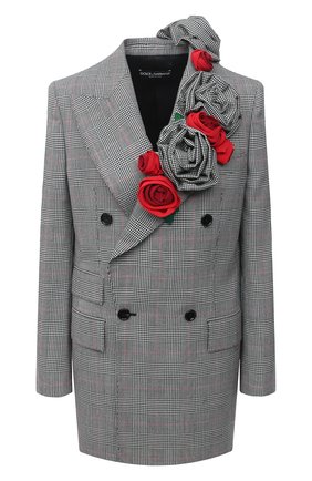 Женский шерстяной жакет DOLCE & GABBANA светло-серого цвета по цене 348000 руб., арт. F29IGZ/FQ2LZ | Фото 1 Женский шерстяной жакет DOLCE & GABBANA светло-серого цвета, арт. F29IGZ/FQ2LZ | Фото 1