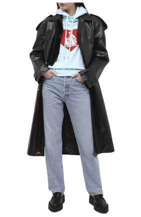 Женский хлопковое худи LANVIN голубого цвета по цене 45650 руб., арт. RW-T0698J-JR39-H20 | Фото 2 Женский хлопковое худи LANVIN голубого цвета, арт. RW-T0698J-JR39-H20 | Фото 2