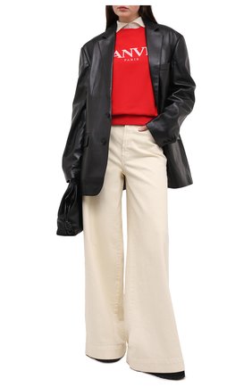Женская хлопковый свитшот LANVIN красного цвета по цене 45650 руб., арт. RW-T0660J-JR32-H20 | Фото 2 Женская хлопковый свитшот LANVIN красного цвета, арт. RW-T0660J-JR32-H20 | Фото 2