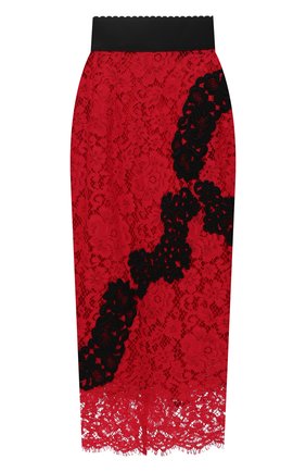 Женская юбка из хлопка и вискозы DOLCE & GABBANA красного цвета по цене 126000 руб., арт. J4024Z/HLMCK | Фото 1 Женская юбка из хлопка и вискозы DOLCE & GABBANA красного цвета, арт. J4024Z/HLMCK | Фото 1