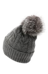 Женская шерстяная шапка MONCLER серого цвета, арт. F2-093-9Z703-01-A9328 | Фото 2 (Материал: Текстиль, Кашемир, Шерсть)