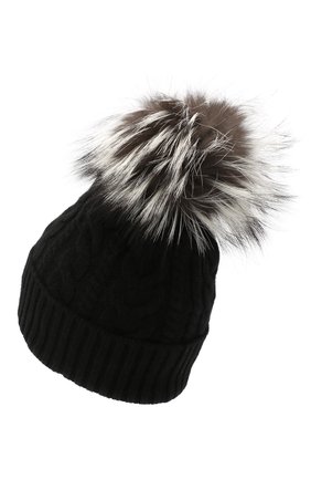 Женская шерстяная шапка MONCLER черного цвета по цене 32100 руб., арт. F2-093-9Z703-01-A9328 | Фото 2 Женская шерстяная шапка MONCLER черного цвета, арт. F2-093-9Z703-01-A9328 | Фото 2