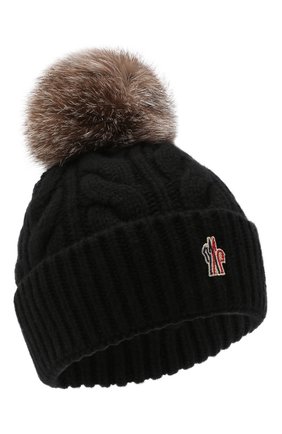 Женская шерстяная шапка MONCLER черного цвета по цене 35400 руб., арт. F2-098-3B702-01-A0069 | Фото 1 Женская шерстяная шапка MONCLER черного цвета, арт. F2-098-3B702-01-A0069 | Фото 1