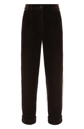 Женские хлопковые брюки DOLCE & GABBANA темно-коричневого цвета по цене 59950 руб., арт. FTAY0T/FUWC5 | Фото 1 Женские хлопковые брюки DOLCE & GABBANA темно-коричневого цвета, арт. FTAY0T/FUWC5 | Фото 1