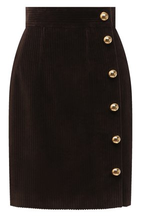 Женская хлопковая юбка DOLCE & GABBANA темно-коричневого цвета по цене 59950 руб., арт. F4BX4T/FUWC5 | Фото 1 Женская хлопковая юбка DOLCE & GABBANA темно-коричневого цвета, арт. F4BX4T/FUWC5 | Фото 1