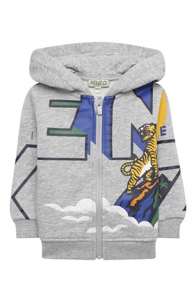 Детский хлопковая толстовка KENZO серого цвета по цене 12980 руб., арт. KR17507 | Фото 1 Детский хлопковая толстовка KENZO серого цвета, арт. KR17507 | Фото 1