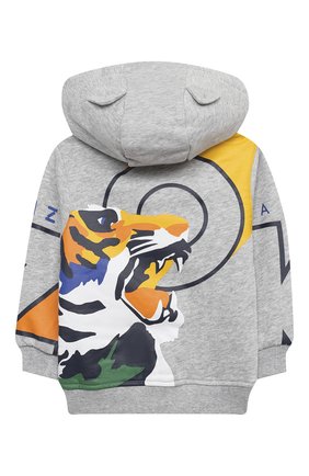 Детский хлопковая толстовка KENZO серого цвета по цене 12980 руб., арт. KR17507 | Фото 2 Детский хлопковая толстовка KENZO серого цвета, арт. KR17507 | Фото 2