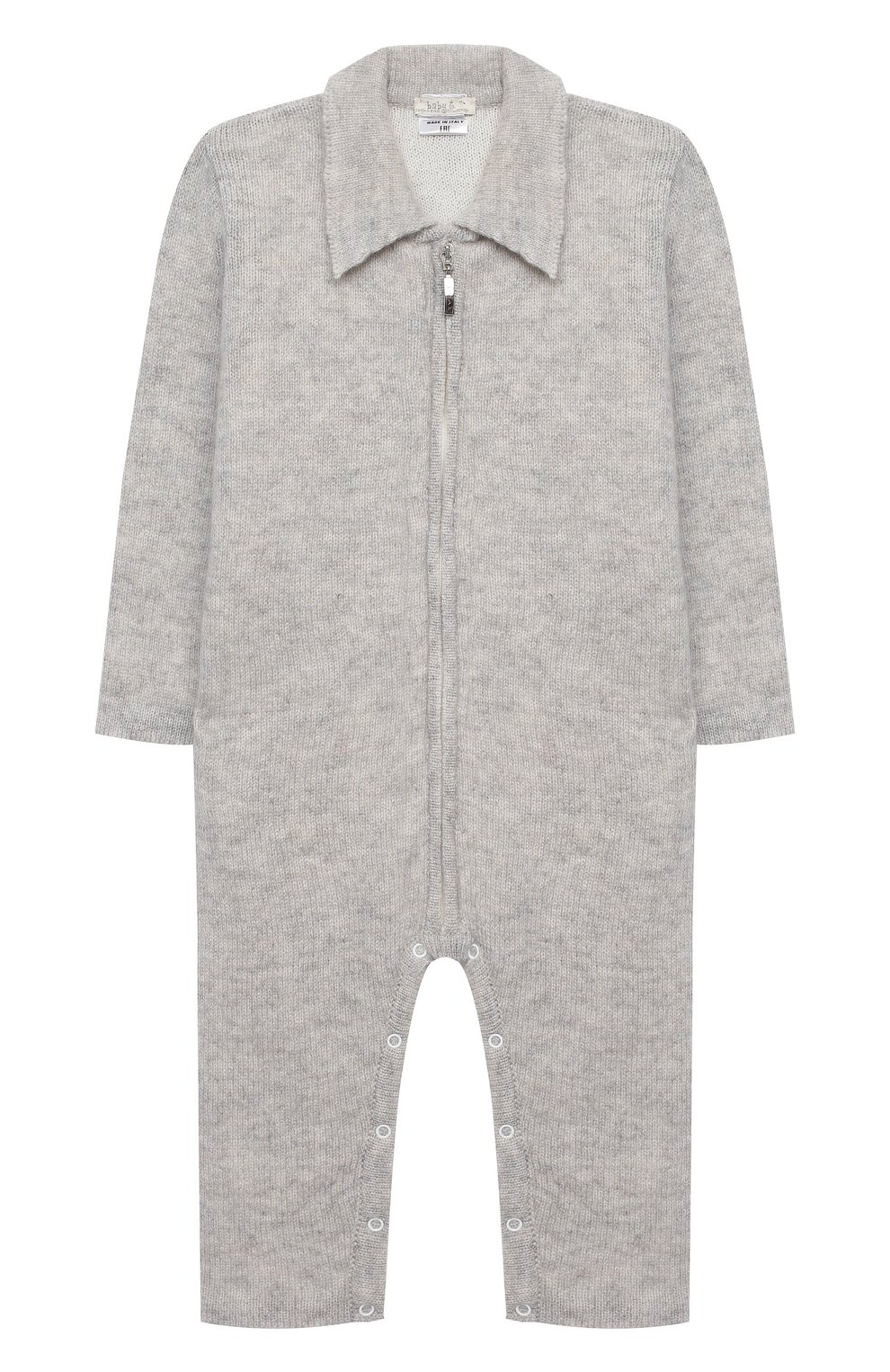 Детский кашемировый комбинезон BABY T серого цвета, арт. 20AIC881TZ/1M-12M | Фото 1