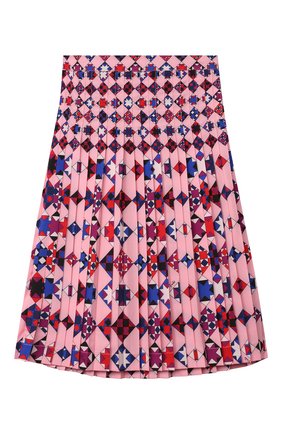 Детская плиссированная юбка EMILIO PUCCI розового цвета по цене 21850 руб., арт. 9N7025/ND780/10-14 | Фото 1 Детская плиссированная юбка EMILIO PUCCI розового цвета, арт. 9N7025/ND780/10-14 | Фото 1