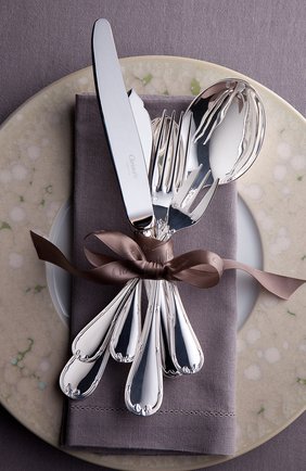 Ложка десертная rubans CHRISTOFLE серебряного цвета, арт. 00024014 | Фото 2 (Ограничения доставки: fragile-2)