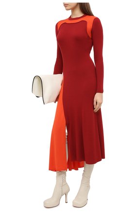Женское шерстяное платье ALEXANDER MCQUEEN красного цвета по цене 140500 руб., арт. 633700/Q1AQ0 | Фото 2 Женское шерстяное платье ALEXANDER MCQUEEN красного цвета, арт. 633700/Q1AQ0 | Фото 2