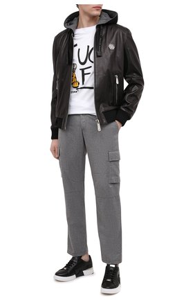 Мужской кожаный бомбер PHILIPP PLEIN черного цвета по цене 260790 руб., арт. F20C MLB1185 PLE010N | Фото 2 Мужской кожаный бомбер PHILIPP PLEIN черного цвета, арт. F20C MLB1185 PLE010N | Фото 2