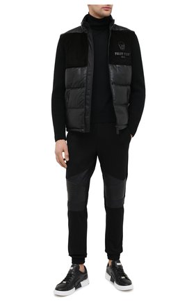 Мужская комбинированная куртка PHILIPP PLEIN черного цвета по цене 339300 руб., арт. A20C MLB1267 PLE010N | Фото 2 Мужская комбинированная куртка PHILIPP PLEIN черного цвета, арт. A20C MLB1267 PLE010N | Фото 2