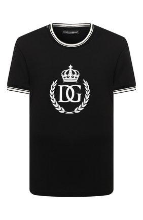 Мужская хлопковая футболка DOLCE & GABBANA черного цвета по цене 34800 руб., арт. G8KC0T/G7XLN | Фото 1 Мужская хлопковая футболка DOLCE & GABBANA черного цвета, арт. G8KC0T/G7XLN | Фото 1