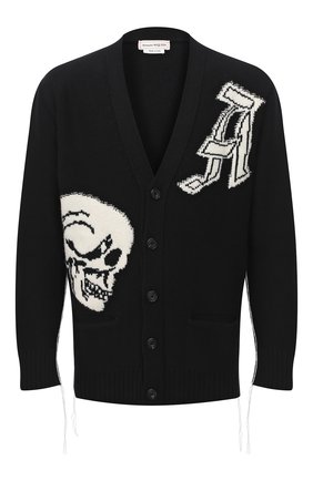 Мужская шерстяной кардиган ALEXANDER MCQUEEN черно-белого цвета по цене 110500 руб., арт. 626446/Q1APA | Фото 1 Мужская шерстяной кардиган ALEXANDER MCQUEEN черно-белого цвета, арт. 626446/Q1APA | Фото 1