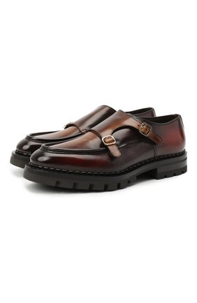 Мужские кожаные монки SANTONI коричневого цвета по цене 86100 руб., арт. MCC016201ML6HNGCT30 | Фото 1 Мужские кожаные монки SANTONI коричневого цвета, арт. MCC016201ML6HNGCT30 | Фото 1