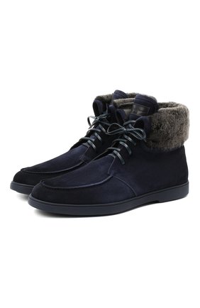 Мужские замшевые ботинки SANTONI темно-синего цвета по цене 58400 руб., арт. MGYA13601ABIAPMSU60 | Фото 1 Мужские замшевые ботинки SANTONI темно-синего цвета, арт. MGYA13601ABIAPMSU60 | Фото 1