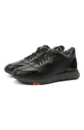 Мужские кожаные кроссовки SANTONI черного цвета по цене 45950 руб., арт. MBCR21409ANAPWYAN01 | Фото 1 Мужские кожаные кроссовки SANTONI черного цвета, арт. MBCR21409ANAPWYAN01 | Фото 1