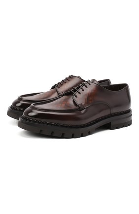 Мужской кожаные дерби SANTONI коричневого цвета по цене 96400 руб., арт. MCC016298ML6HPHRT40 | Фото 1 Мужской кожаные дерби SANTONI коричневого цвета, арт. MCC016298ML6HPHRT40 | Фото 1