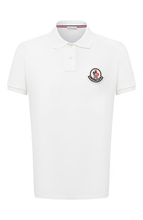 Мужское хлопковое поло MONCLER белого цвета по цене 22200 руб., арт. F2-091-8A711-00-84556 | Фото 1 Мужское хлопковое поло MONCLER белого цвета, арт. F2-091-8A711-00-84556 | Фото 1