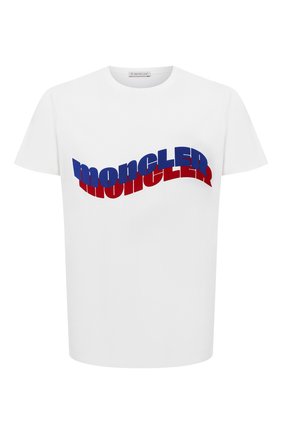 Мужская хлопковая футболка MONCLER белого цвета по цене 18000 руб., арт. F2-091-8C7A3-10-8390T | Фото 1 Мужская хлопковая футболка MONCLER белого цвета, арт. F2-091-8C7A3-10-8390T | Фото 1