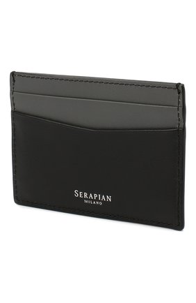 Мужской кожаный футляр для кредитных карт  SERAPIAN черного цвета, арт. SM0SAMSL7127M11K | Фото 2 (Материал: Натуральная кожа)