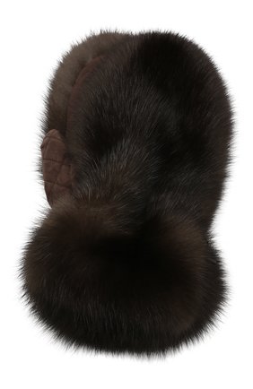 Женские меховые варежки BLACK SABLE коричневого цвета по цене 77000 руб., арт. BS-002V | Фото 1 Женские меховые варежки BLACK SABLE коричневого цвета, арт. BS-002V | Фото 1