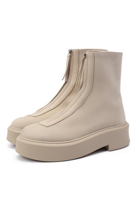 Женские кожаные ботинки zipped boot i THE ROW бежевого цвета по цене 123000 руб., арт. F1144-L131R | Фото 1 Женские кожаные ботинки zipped boot i THE ROW бежевого цвета, арт. F1144-L131R | Фото 1