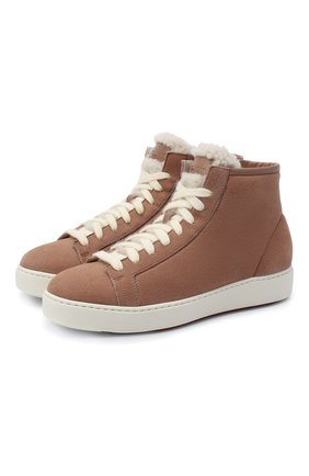 Женские замшевые кеды SANTONI светло-розового цвета по цене 45600 руб., арт. WBCE60723BARPBBYP40 | Фото 1 Женские замшевые кеды SANTONI светло-розового цвета, арт. WBCE60723BARPBBYP40 | Фото 1