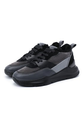 Женские кожаные кроссовки SANTONI черного цвета по цене 44100 руб., арт. WBKI60613NEGPLRAN55 | Фото 1 Женские кожаные кроссовки SANTONI черного цвета, арт. WBKI60613NEGPLRAN55 | Фото 1