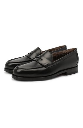 Женские кожаные лоферы SANTONI черного цвета по цене 55650 руб., арт. WUQR59036BYRAILKN01 | Фото 1 Женские кожаные лоферы SANTONI черного цвета, арт. WUQR59036BYRAILKN01 | Фото 1