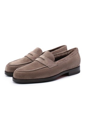 Женские замшевые лоферы SANTONI серого цвета по цене 54500 руб., арт. WUQR59036BYRAPYLM40 | Фото 1 Женские замшевые лоферы SANTONI серого цвета, арт. WUQR59036BYRAPYLM40 | Фото 1