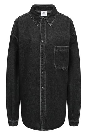 Женская джинсовая рубашка VETEMENTS черного цвета по цене 110500 руб., арт. UAH21SH043 2801/W | Фото 1 Женская джинсовая рубашка VETEMENTS черного цвета, арт. UAH21SH043 2801/W | Фото 1
