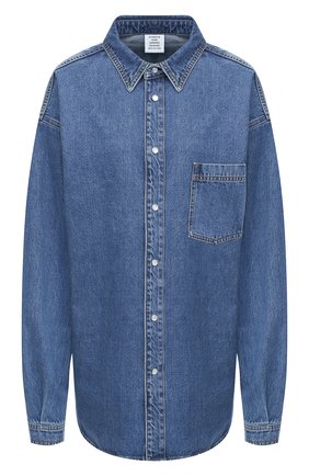 Женская джинсовая рубашка VETEMENTS синего цвета по цене 110500 руб., арт. UAH21SH043 2801/W | Фото 1 Женская джинсовая рубашка VETEMENTS синего цвета, арт. UAH21SH043 2801/W | Фото 1