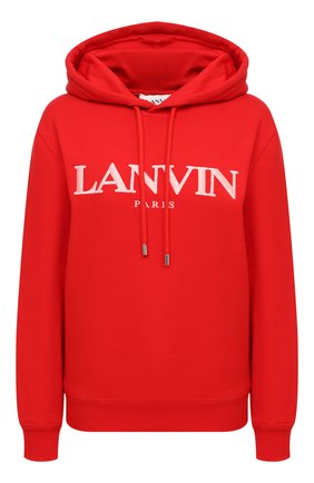 Женская хлопковое худи LANVIN красного цвета по цене 49900 руб., арт. RW-T0698J-JR32-H20 | Фото 1 Женская хлопковое худи LANVIN красного цвета, арт. RW-T0698J-JR32-H20 | Фото 1