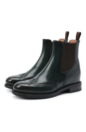 Женские кожаные челси SANTONI темно-зеленого цвета по цене 59950 руб., арт. WTWK58153SMCDLESV95 | Фото 1 Женские кожаные челси SANTONI темно-зеленого цвета, арт. WTWK58153SMCDLESV95 | Фото 1