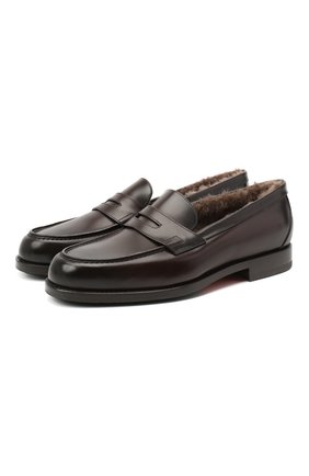 Женские кожаные лоферы SANTONI темно-коричневого цвета по цене 55650 руб., арт. WUQR59036BYRAILKT50 | Фото 1 Женские кожаные лоферы SANTONI темно-коричневого цвета, арт. WUQR59036BYRAILKT50 | Фото 1