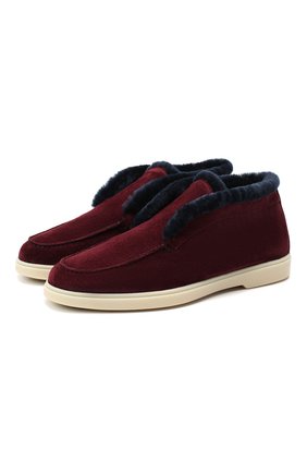 Женские замшевые ботинки SANTONI бордового цвета по цене 48850 руб., арт. WUYA58457TISAPFCB90 | Фото 1 Женские замшевые ботинки SANTONI бордового цвета, арт. WUYA58457TISAPFCB90 | Фото 1 (Подошва: Платформа; Каблук высота: Низкий; Женское Кросс-КТ: Зимние ботинки, Дезерты-ботинки; Материал внешний: Замша, Кожа; Материал утеплителя: Натуральный мех)