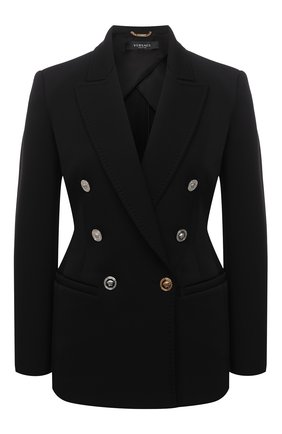 Женский шерстяной жакет VERSACE черного цвета по цене 299500 руб., арт. A87929/A236491 | Фото 1 Женский шерстяной жакет VERSACE черного цвета, арт. A87929/A236491 | Фото 1
