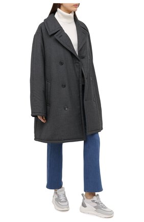 Женские кожаные кроссовки SANTONI светло-серого цвета по цене 44100 руб., арт. WBKI60613AGGPLRAG41 | Фото 2 Женские кожаные кроссовки SANTONI светло-серого цвета, арт. WBKI60613AGGPLRAG41 | Фото 2