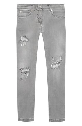 Детские джинсы ERMANNO SCERVINO серого цвета по цене 20950 руб., арт. 47I JL06 JNS/4-8 | Фото 1 Детские джинсы ERMANNO SCERVINO серого цвета, арт. 47I JL06 JNS/4-8 | Фото 1
