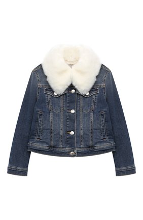 Детская джинсовая куртка ERMANNO SCERVINO голубого цвета по цене 44300 руб., арт. 47I CP08 JNS/4-8 | Фото 1 Детская джинсовая куртка ERMANNO SCERVINO голубого цвета, арт. 47I CP08 JNS/4-8 | Фото 1
