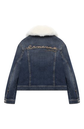 Детская джинсовая куртка ERMANNO SCERVINO голубого цвета по цене 44300 руб., арт. 47I CP08 JNS/4-8 | Фото 2 Детская джинсовая куртка ERMANNO SCERVINO голубого цвета, арт. 47I CP08 JNS/4-8 | Фото 2