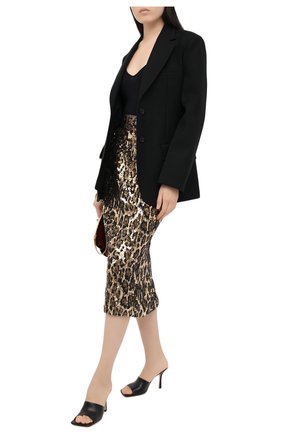 Женская юбка с пайетками DOLCE & GABBANA коричневого цвета по цене 99500 руб., арт. J4016Z/FLSCN | Фото 2 Женская юбка с пайетками DOLCE & GABBANA коричневого цвета, арт. J4016Z/FLSCN | Фото 2