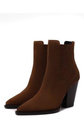 Женские замшевые ботильоны theo SAINT LAURENT коричневого цвета по цене 78100 руб., арт. 633955/1NX00 | Фото 1 Женские замшевые ботильоны theo SAINT LAURENT коричневого цвета, арт. 633955/1NX00 | Фото 1 (Материал внутренний: Натуральная кожа; Подошва: Плоская; Каблук тип: Устойчивый; Материал внешний: Замша; Каблук высота: Высокий)