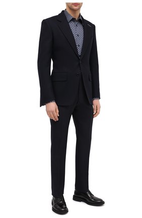 Мужской шерстяные брюки TOM FORD темно-синего цвета по цене 96050 руб., арт. 822R23/61004J | Фото 2 Мужской шерстяные брюки TOM FORD темно-синего цвета, арт. 822R23/61004J | Фото 2