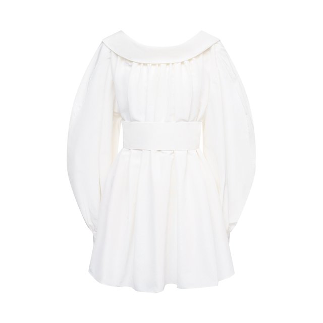 Блузка из хлопка и шелка Alexander McQueen белого цвета