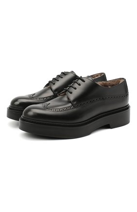 Женская кожаные дерби SANTONI черного цвета по цене 54550 руб., арт. WUHW59043SM0AUDYN01 | Фото 1 Женская кожаные дерби SANTONI черного цвета, арт. WUHW59043SM0AUDYN01 | Фото 1
