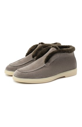 Женские замшевые ботинки SANTONI серого цвета по цене 51650 руб., арт. WUYA58457TISAPFCG55 | Фото 1 Женские замшевые ботинки SANTONI серого цвета, арт. WUYA58457TISAPFCG55 | Фото 1